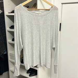 JOAH BROWN Gray Rayon Long-sleeve Lounge Top One Size